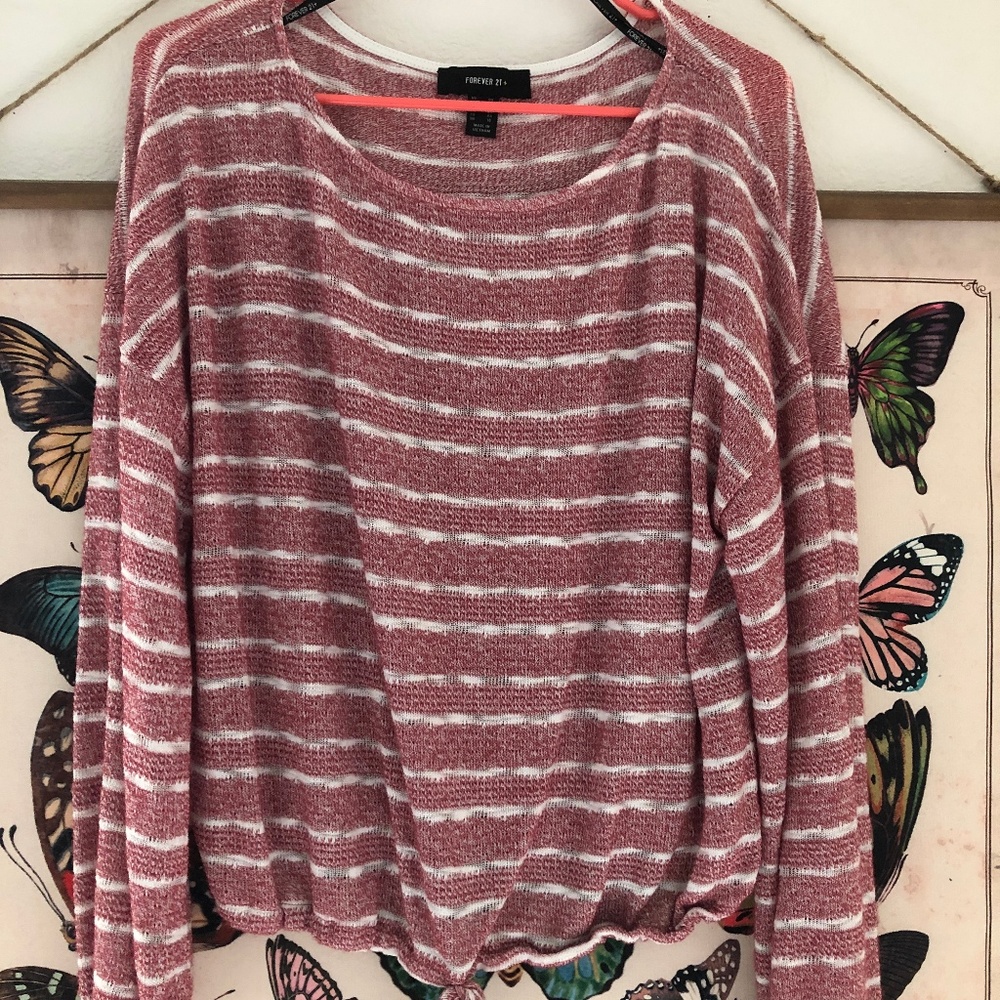Forever21+ Red and White Sweater